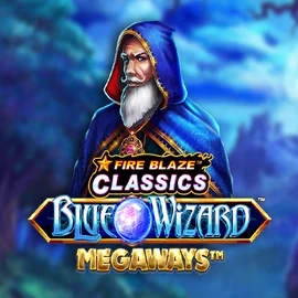 Fire Blaze Blue Wizard Megaways slot logo by Rarestone Gaming at Koning Bet